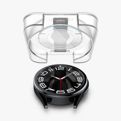 AGL07066 - Galaxy Watch 6 Classic (47mm) Screen Protector EZ FIT GLAS.tR showing the watch face